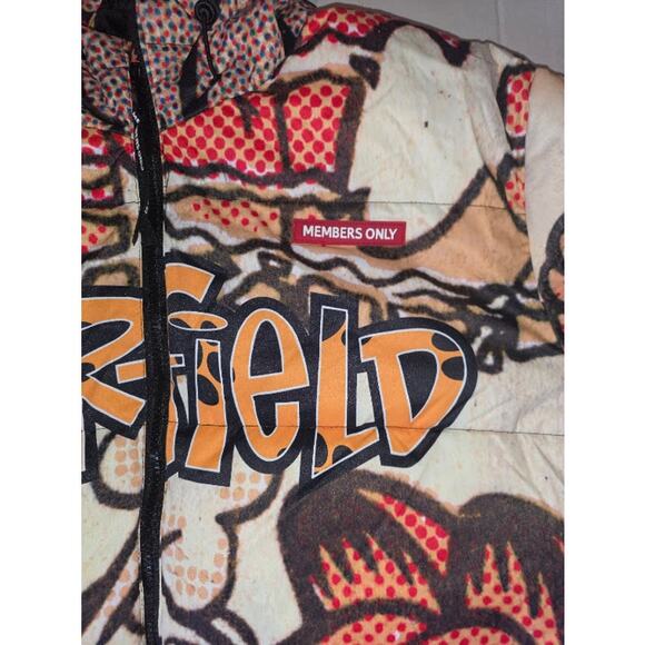 Garfield Member's Only Puffer Jacket/Coat All Over Print Graffiti NWT Size  XL - Picture 4 of 12